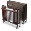 Dark Mahogany Folding Hotel Crib Bed